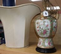 A Canton vase table lamp (cut down)