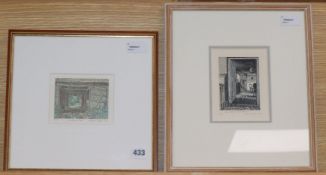 Howard Phipps (b. 1954), two signed limited edition wood engravings, 'Open Doorways the Netherhall',