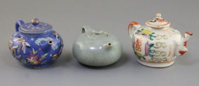 Three Chinese ceramic teapots