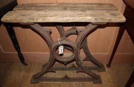 A pair of Victorian cast iron table ends H.68cm