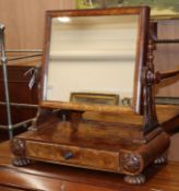 A William IV mahogany toilet mirror W.58cm