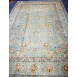 A Najaf Abad green ground carpet 352 x 246cm