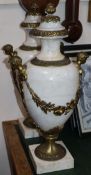 A pair of marble and ormolu urns height 56cm