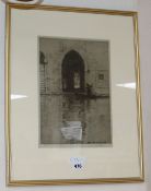 James McBey, etching, 'Sotto Portico, Venice', signed in ink, 32 x 22cm
