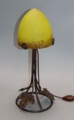 An Art Nouveau Muller Freres style table lamp height 38cm