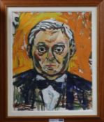 John Bratby, oil on canvas, Portrait of Lord Boothby, signed, 50 x 40cm
