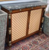 A Regency rosewood marble top chiffonier W.112cm