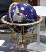 A faux hardstone and brass globe