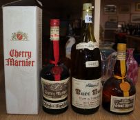 A 1960's Magnum of Marc De Bourgogne VSOP and 2 other bottles of Grand Marnier