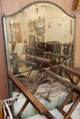A French metal framed overmantel mirror H.160cm
