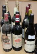 Ten bottles of mixed wine to include Clos L'Eglise Pomerol 1967, Lalande de Pomerol 1973, Crozes