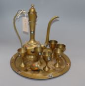 A Moroccan brasss coffee set