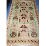 A green and brown Kilim rug 180 x 105cm