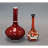 A Chinese Sang de Boeuf vase and a Kutani vase