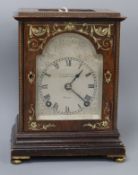 Carrington & Co. London - A 19th century Rosewood and etched ivory cased eight day mantel