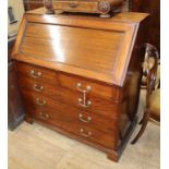 A George II style mahogany bureau by Maple & Co. W.102cm