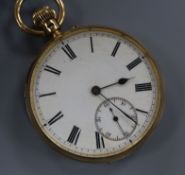 An 18ct gold-cased open face pocket watch, the movement by S. Nicholl, Belfast, No. 35532