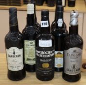 Seven bottles of Port and Sherry