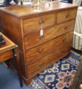 A Regency mahogany chest, fitted with two short and three long drawers W.110cm