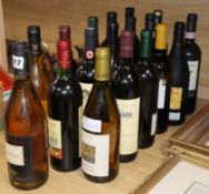 Eighteen bottles of European and New World wine