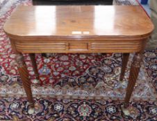 An early 19th century Anglo-Indian rosewood folding card table W.91cm