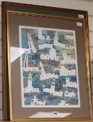 Patricia Bate (20th century), two watercolours, 'Back Street' and 'Pattern of Churches'