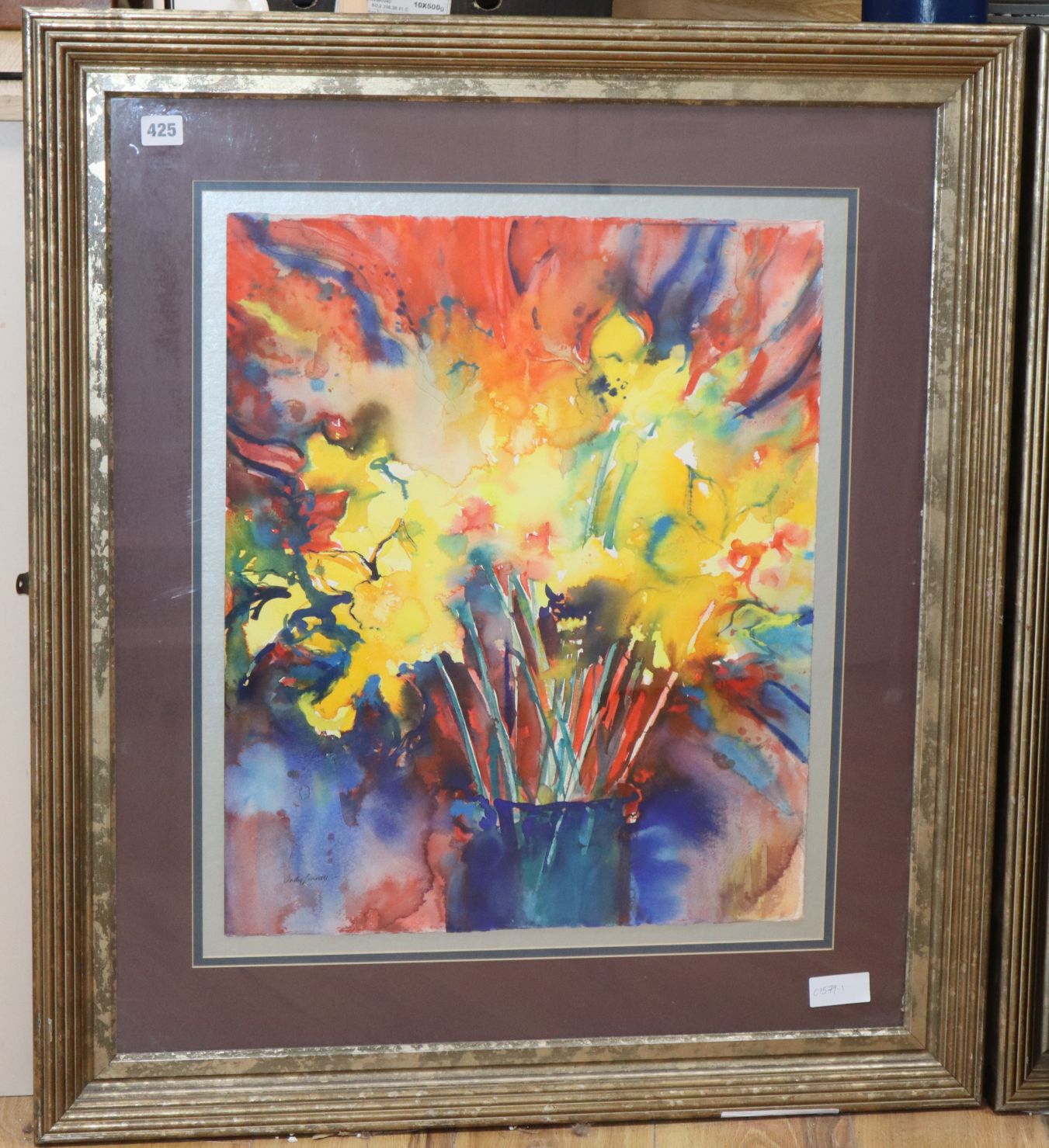 Judy Linnell, watercolour, Hot Daffodils, signed, 57 x 47cm.