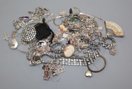 A group of assorted jewellery including silver and costume.