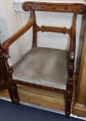 A Regency mahogany elbow chair by Gillows Lancaster