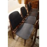 A set of four 1960's teak dining chairs
