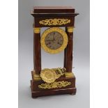 A mahogany and ormolu Portico clock height 46cm