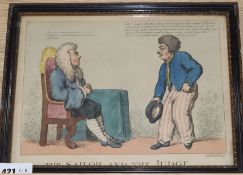 Piercy Roberts after G.M. Woodward, coloured engraving 'The Sailor And The Judge', 25 x 34cm