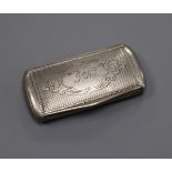 A 19th century Austro-Hungarian 950 standard white metal snuff box with gilt interior