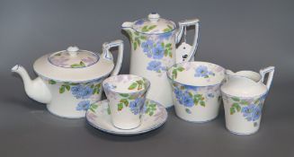 A Wedgwood Susie Cooper 'Venetia' tea and coffee set and two other services including a Foley Art