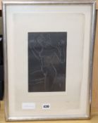 Eric Gill (1882-1940), wood engraving, Female Nude Standing, 1937 P941, signed by Beatrice Ward,