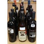 Eighteen bottles of European and New World wine