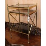A Maison Jansen style three tier occasional table W.40cm