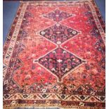 A North West Persian blue ground rug with central medallion 280 x 205cm