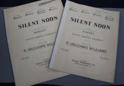 Autographs: Ralph Vaughan Williams, two early 20th century music scores of 'Silent Noon' signed by