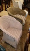 Three Lloyd Loom chairs