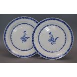 A pair of Chinese Qianlong period blue and white plates