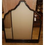 A William and Mary style japanned wall mirror (damaged)