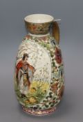 A Fischer Budapest bulbous jug decorated in the Persian manner with Iznik type stylised floral and