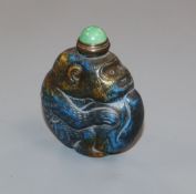 A Chinese hardstone snuff bottle 6cm high