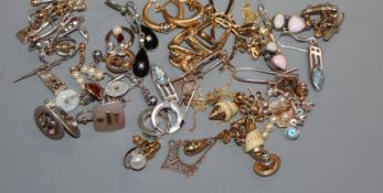 A quantity of assorted pairs of ear rings including gold, silver etc.