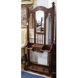 A late Victorian mahogany hall stand W.76cm