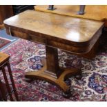 An early Victorian mahogany folding card table W.92cm