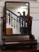 An early Victorian mahogany toilet mirror W.56cm