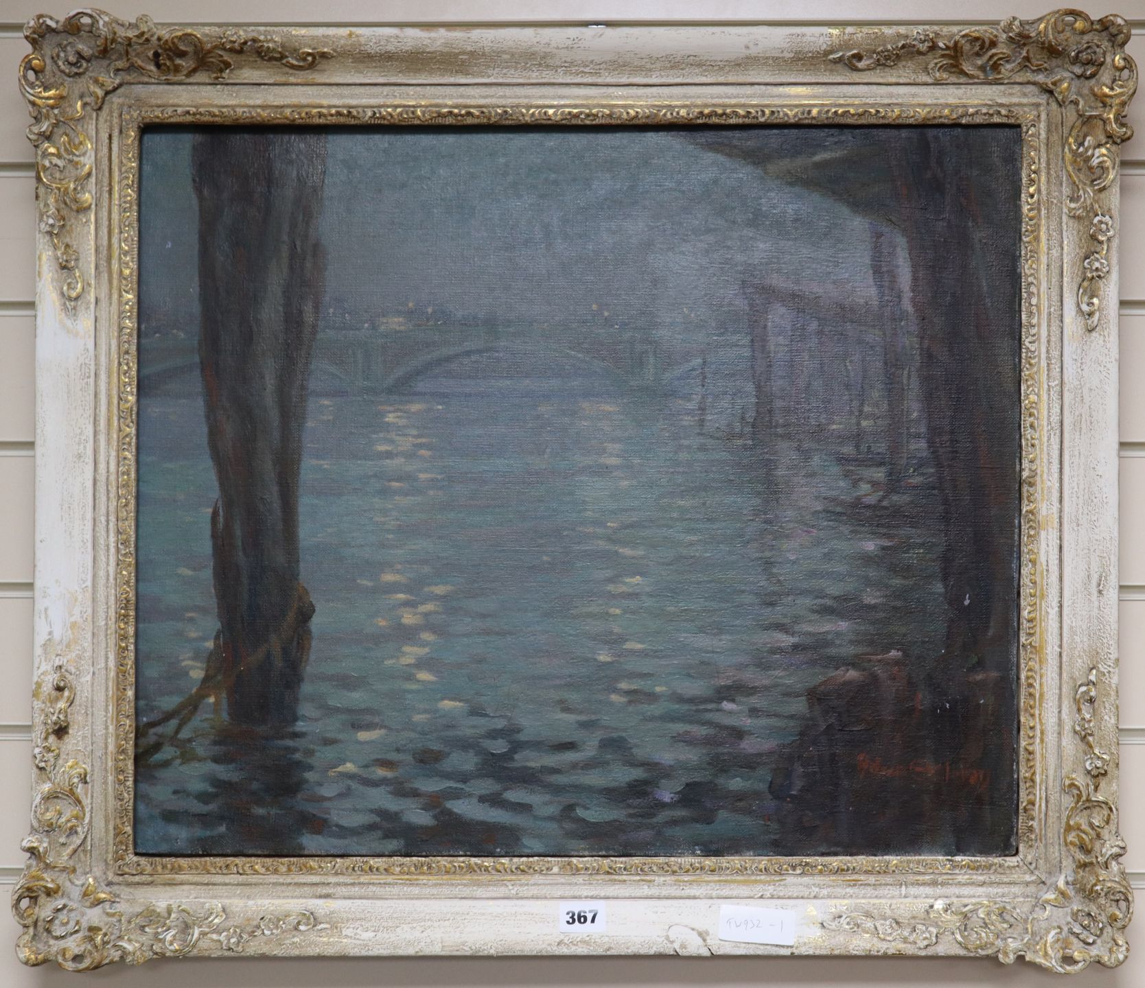 Aileen Eagleton (1902-1984), 'Hampton Court Bridge', signed l.r., oil on canvas, 50 x 60cm