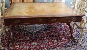 An early 19th century style mahogany partner's writing table W.167cm